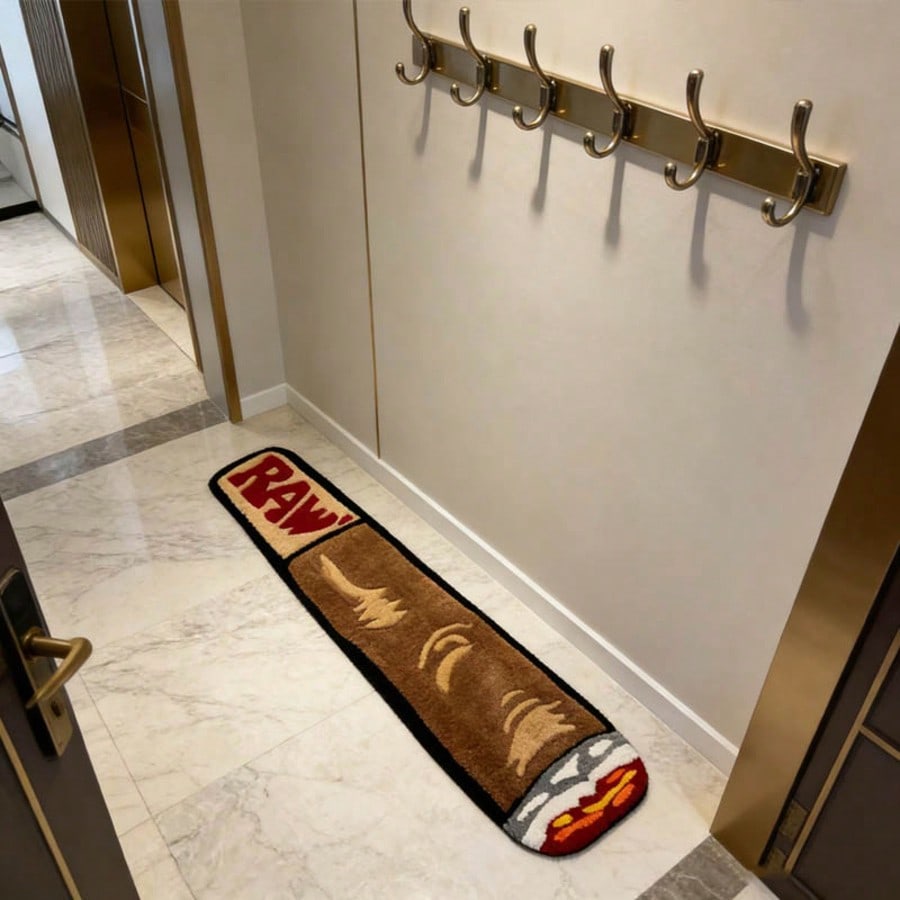 1pc Unique & Interesting Cigarette Pattern Shaggy Anti-Slip Carpet, Suitable For Bedroom & Living Room, Fashionable & Decorative